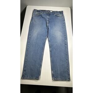 Levis 505 Mens Jeans 36x28 Orange Tab Straight Leg Blue Denim Classic Fit